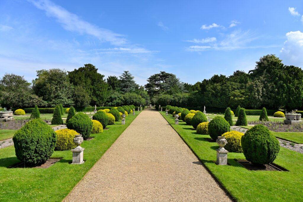 well maintained french garden or driveway